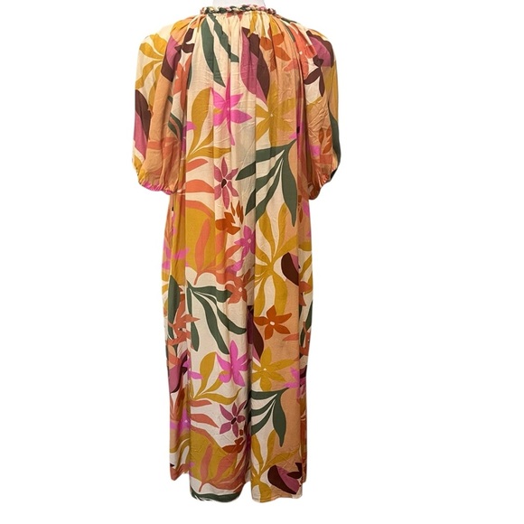 Velvet By Graham & Spencer Carol Floral Midi-Dress In Oasis Multi Size Medium - Picture 6 of 15